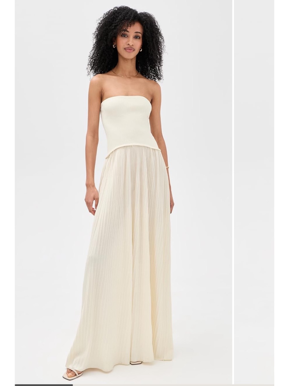 SOLID & STRIPED Strapless Cream Maxi Dress